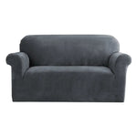 Artiss Sofa Cover Couch Covers 2 Seater Velvet Grey - Furniture > Sofas