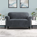 Artiss Sofa Cover Couch Covers 2 Seater Velvet Grey - Furniture > Sofas