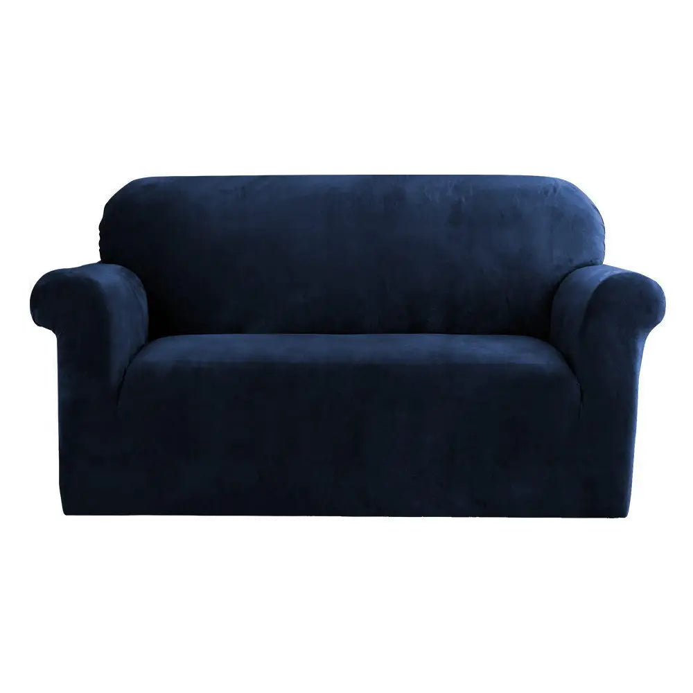 Artiss Sofa Cover Couch Covers 2 Seater Velvet Sapphire - Furniture > Sofas