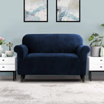 Artiss Sofa Cover Couch Covers 2 Seater Velvet Sapphire - Furniture > Sofas