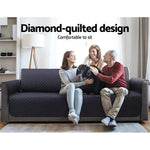 Artiss Sofa Cover Couch Covers 3 Seater 100% Water Resistant Dark Grey - Furniture > Sofas