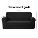 Artiss Sofa Cover Couch Covers 3 Seater High Stretch Black - Furniture > Sofas