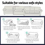 Artiss Sofa Cover Couch Covers 3 Seater High Stretch Black - Furniture > Sofas