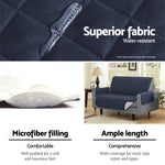 Artiss Sofa Cover Couch Covers 3 Seater Quilted Dark Grey - Furniture > Sofas