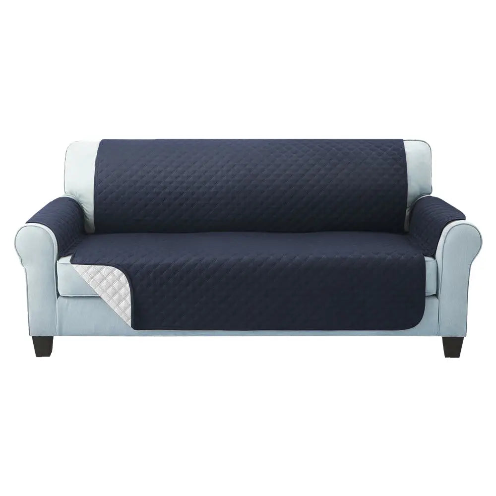 Artiss Sofa Cover Couch Covers 3 Seater Quilted Dark Grey - Furniture > Sofas