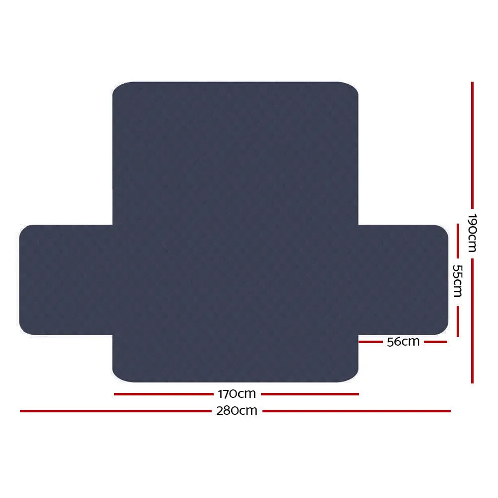 Artiss Sofa Cover Couch Covers 3 Seater Quilted Dark Grey - Furniture > Sofas