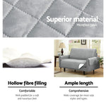 Artiss Sofa Cover Couch Covers 3 Seater Quilted Grey - Furniture > Sofas