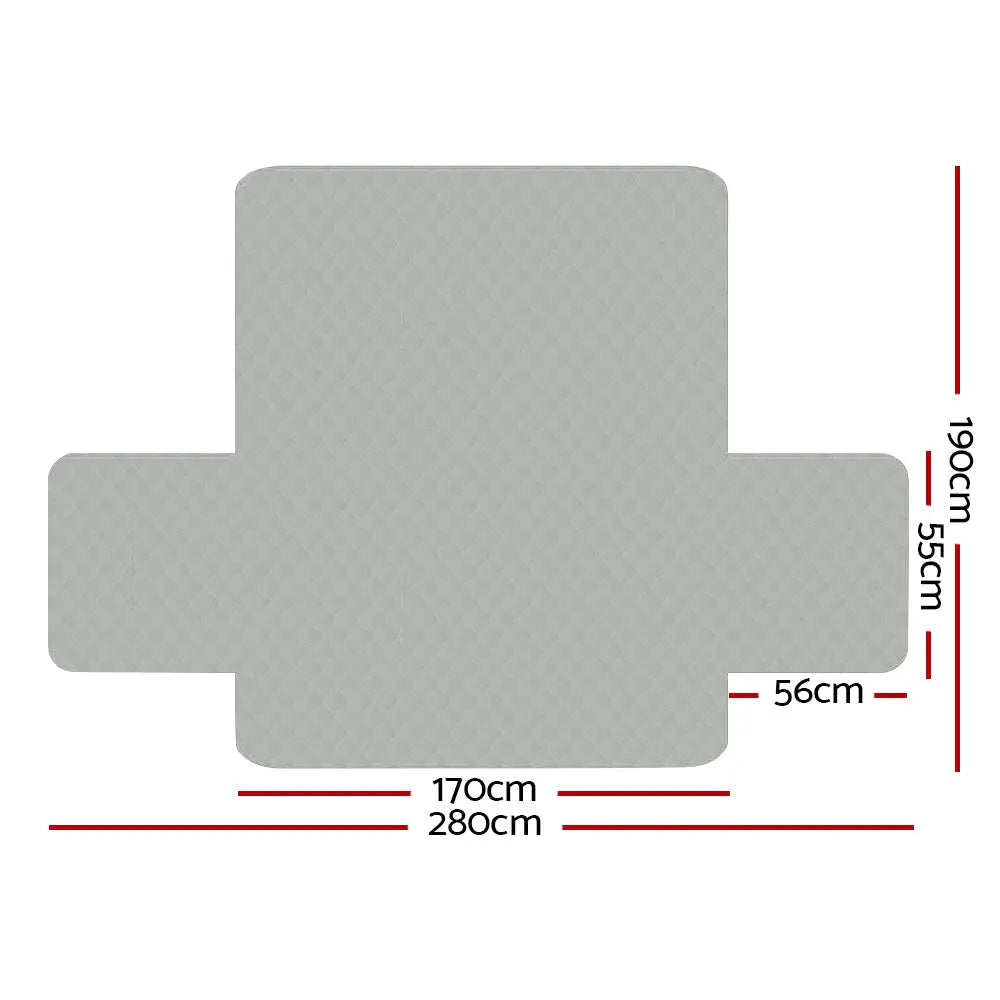 Artiss Sofa Cover Couch Covers 3 Seater Quilted Grey - Furniture > Sofas