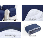 Artiss Sofa Cover Couch Covers 3 Seater Quilted Navy - Furniture > Sofas