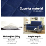 Artiss Sofa Cover Couch Covers 3 Seater Quilted Navy - Furniture > Sofas