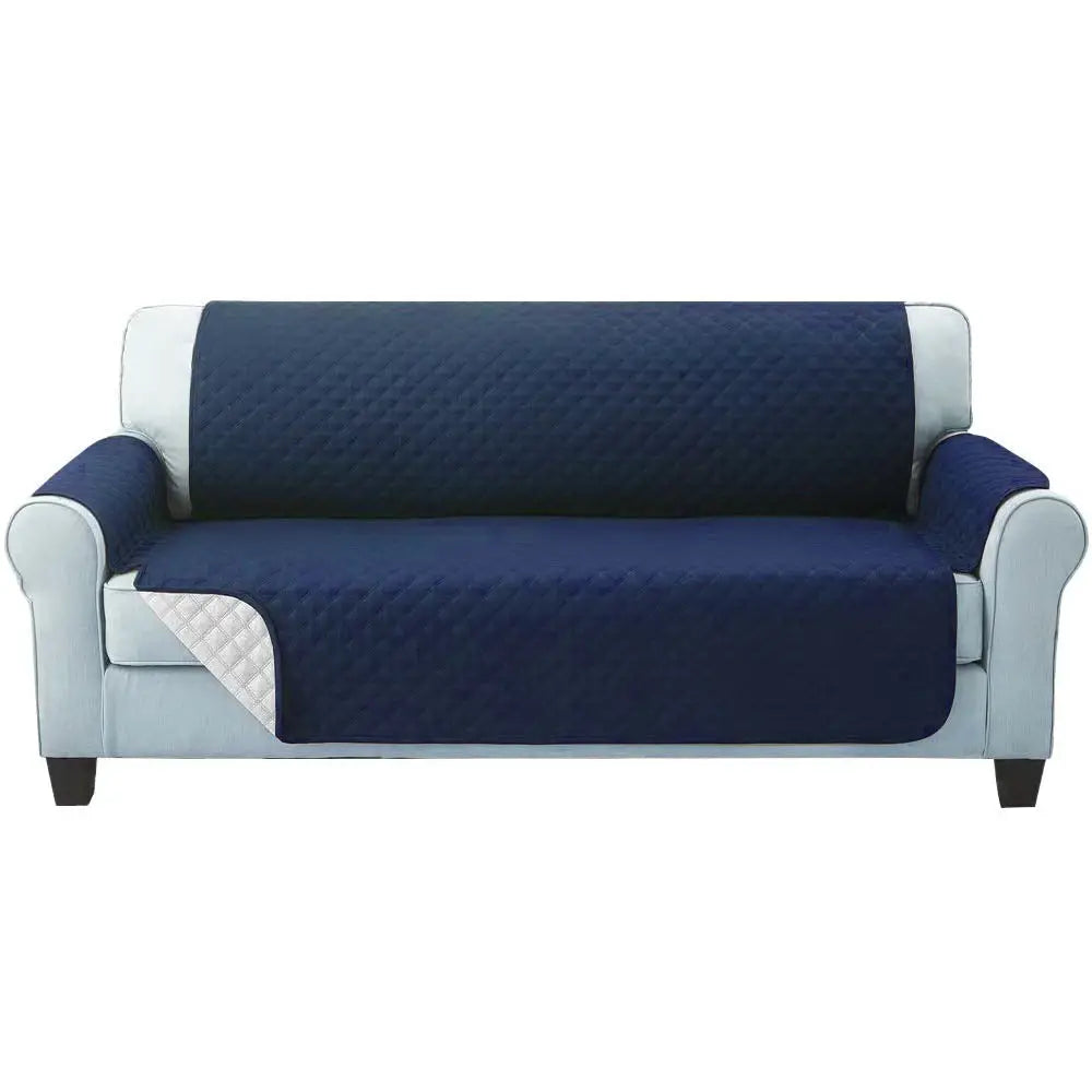 Artiss Sofa Cover Couch Covers 3 Seater Quilted Navy - Furniture > Sofas