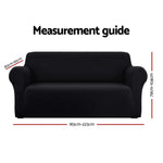 Artiss Sofa Cover Couch Covers 3 Seater Stretch Black - Furniture > Sofas