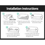 Artiss Sofa Cover Couch Covers 3 Seater Stretch Black - Furniture > Sofas