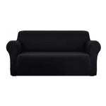 Artiss Sofa Cover Couch Covers 3 Seater Stretch Black - Furniture > Sofas