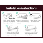 Artiss Sofa Cover Couch Covers 3 Seater Stretch Burgundy - Furniture > Sofas