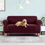 Artiss Sofa Cover Couch Covers 3 Seater Stretch Burgundy - Furniture > Sofas