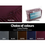 Artiss Sofa Cover Couch Covers 3 Seater Stretch Burgundy - Furniture > Sofas