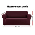 Artiss Sofa Cover Couch Covers 3 Seater Stretch Burgundy - Furniture > Sofas