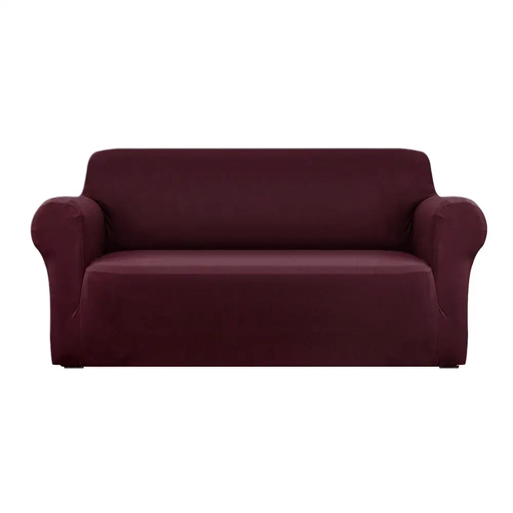 Artiss Sofa Cover Couch Covers 3 Seater Stretch Burgundy - Furniture > Sofas