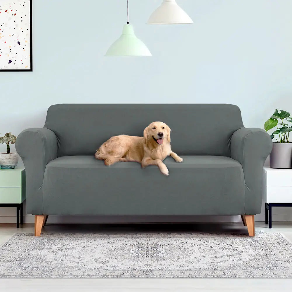 Artiss Sofa Cover Couch Covers 3 Seater Stretch Grey - Furniture > Sofas