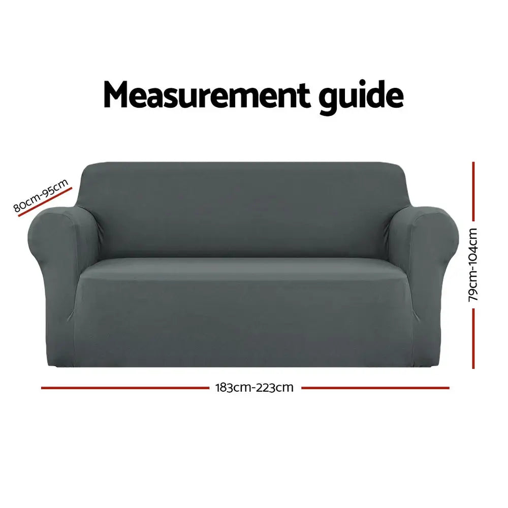 Artiss Sofa Cover Couch Covers 3 Seater Stretch Grey - Furniture > Sofas