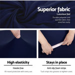 Artiss Sofa Cover Couch Covers 3 Seater Stretch Navy - Furniture > Sofas