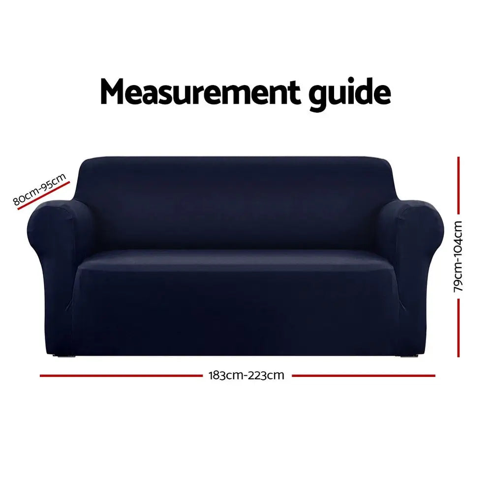 Artiss Sofa Cover Couch Covers 3 Seater Stretch Navy - Furniture > Sofas