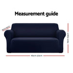 Artiss Sofa Cover Couch Covers 3 Seater Stretch Navy - Furniture > Sofas