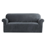 Artiss Sofa Cover Couch Covers 3 Seater Velvet Grey - Furniture > Sofas