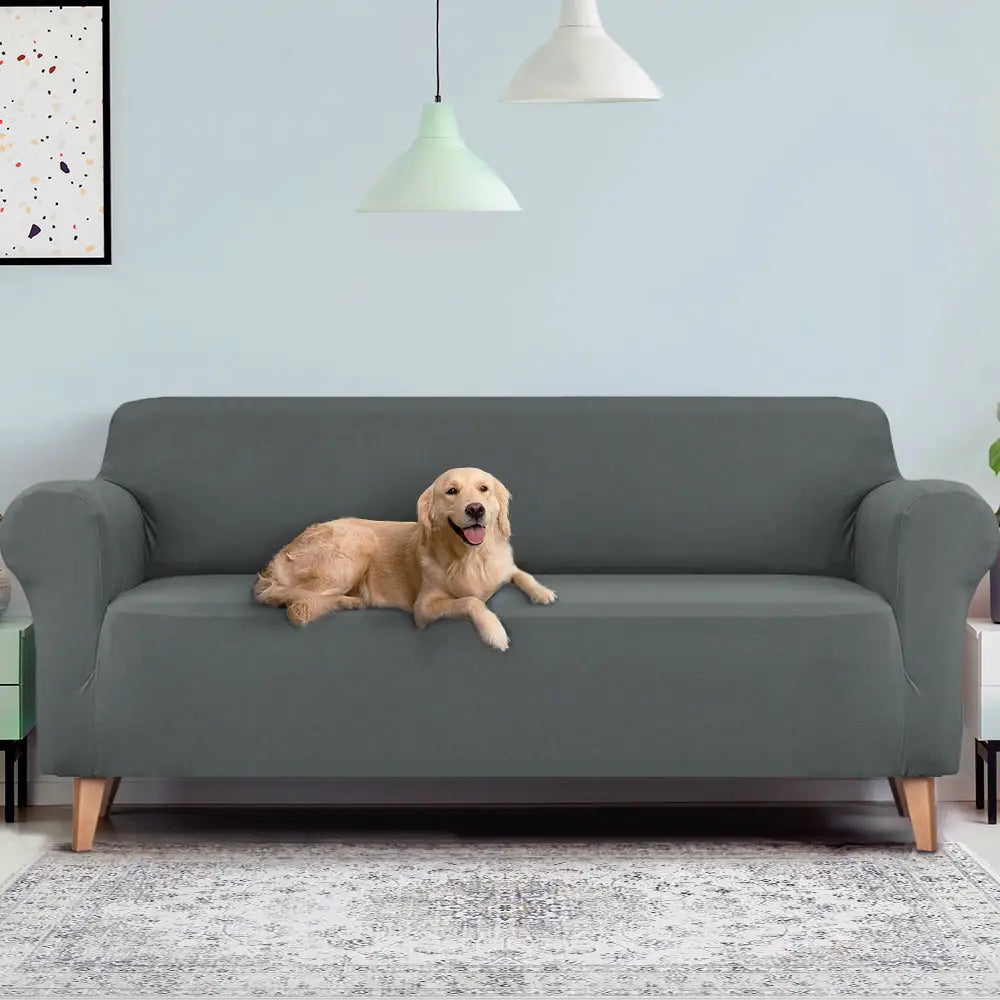 Artiss Sofa Cover Couch Covers 4 Seater Stretch Grey - Furniture > Sofas