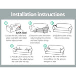 Artiss Sofa Cover Couch Covers 4 Seater Velvet Grey - Furniture > Sofas