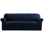 Artiss Sofa Cover Couch Covers 4 Seater Velvet Sapphire - Furniture > Sofas