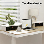 Artiss Standing Desk Desktop Storage Rack Shelf Removable Bookshelf Drawer 120cm - Furniture > Office > Desks