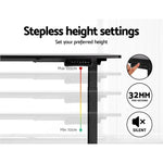 Artiss Standing Desk Frame Only Dual Motor Motorised Black - Furniture > Office