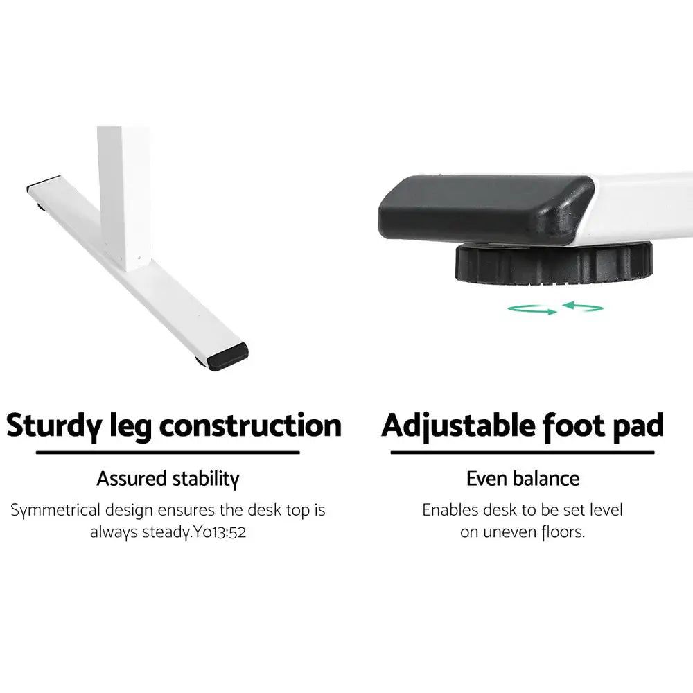 Artiss Standing Desk Frame Only Dual Motor Motorised White - Furniture > Office