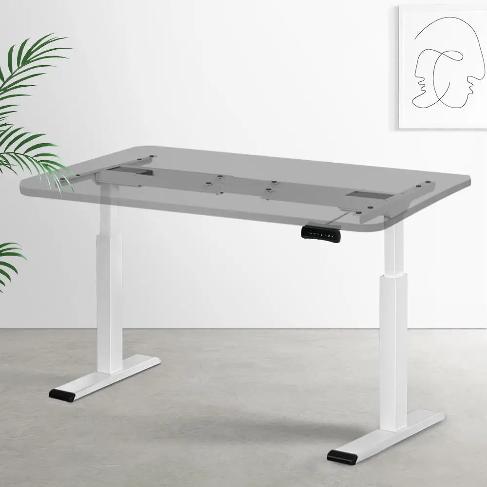 Artiss Standing Desk Frame Only Dual Motor Motorised White - Furniture > Office
