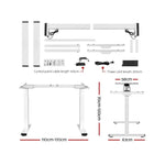 Artiss Standing Desk Frame Only Dual Motor Motorised White - Furniture > Office