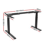 Artiss Standing Desk Frame Only L-shape Motorised - Furniture > Office > Desks