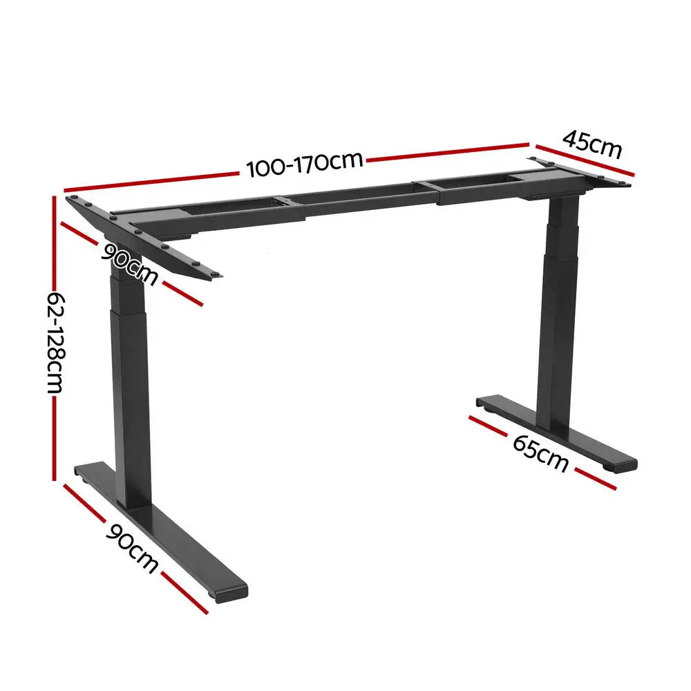 Artiss Standing Desk Frame Only L-shape Motorised - Furniture > Office > Desks