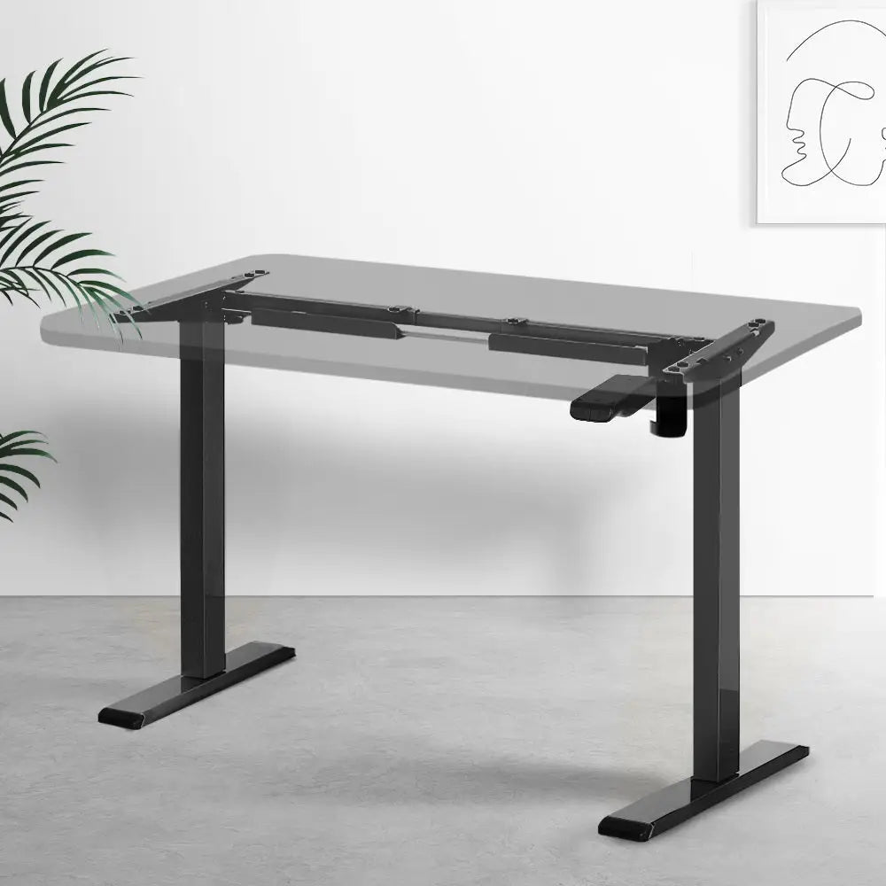 Artiss Standing Desk Frame Only Motorised Black - Furniture > Office