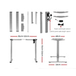 Artiss Standing Desk Frame Only Motorised Grey - Furniture > Office
