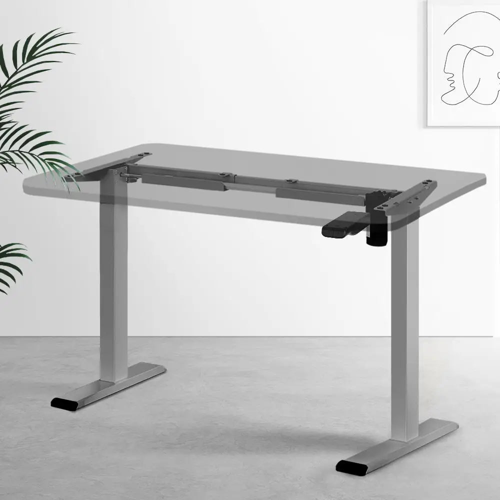 Artiss Standing Desk Frame Only Motorised Grey - Furniture > Office