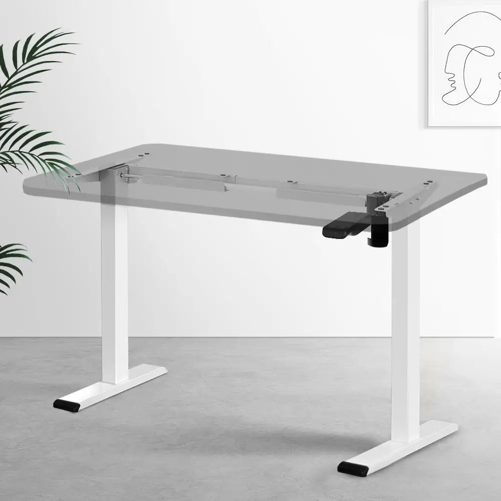 Artiss Standing Desk Frame Only Motorised White - Furniture > Office