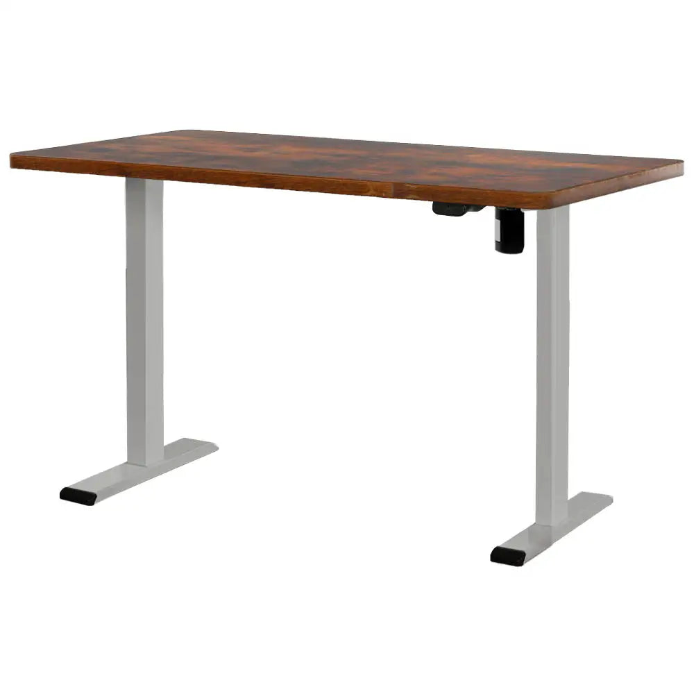 Artiss Standing Desk Motorised 120CM Rustic Brown - Furniture > Office