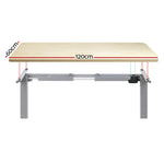 Artiss Standing Desk Motorised 120CM White Oak - Furniture > Office