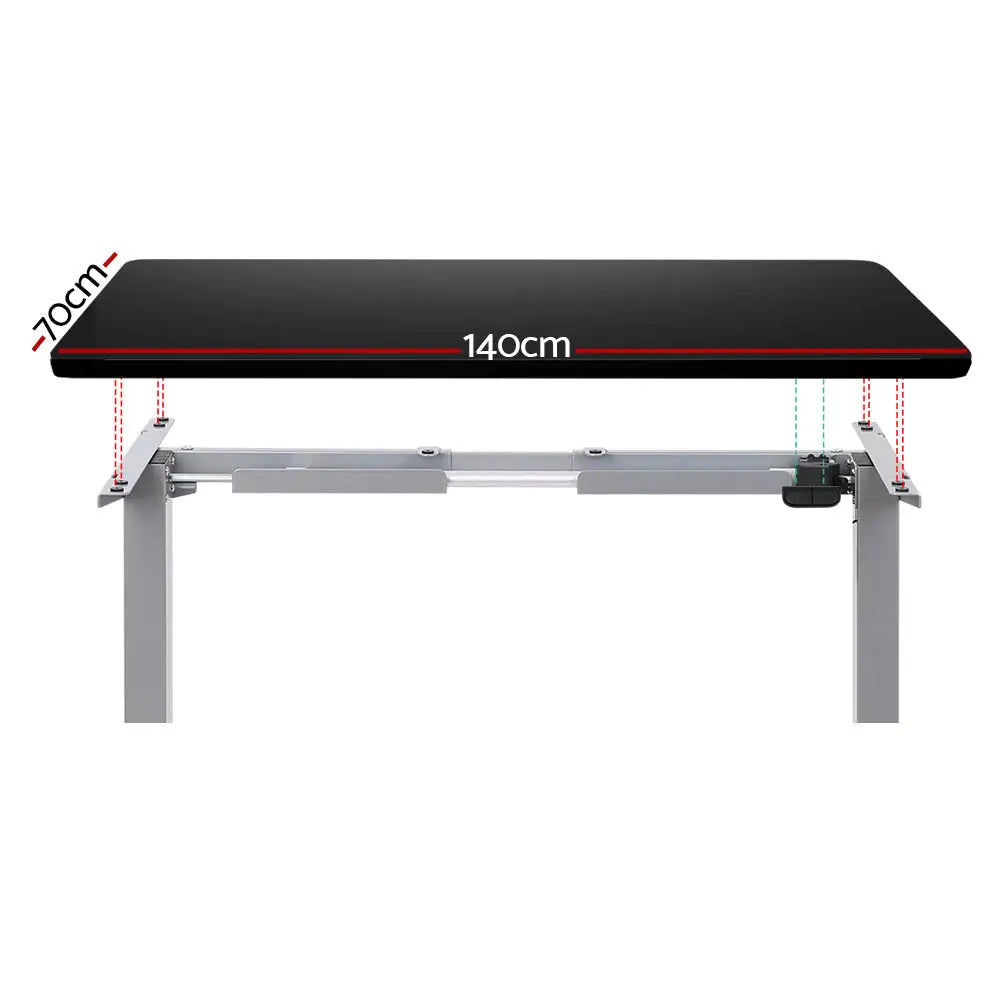 Artiss Standing Desk Motorised 140CM Black - Furniture > Office
