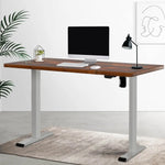 Artiss Standing Desk Motorised 140CM Rustic Brown - Furniture > Office