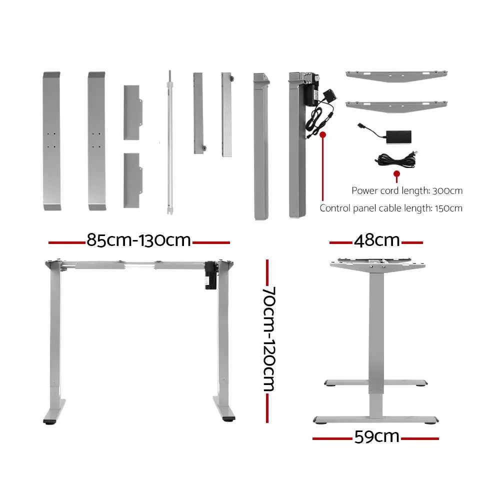 Artiss Standing Desk Motorised 140CM Walnut - Furniture > Office