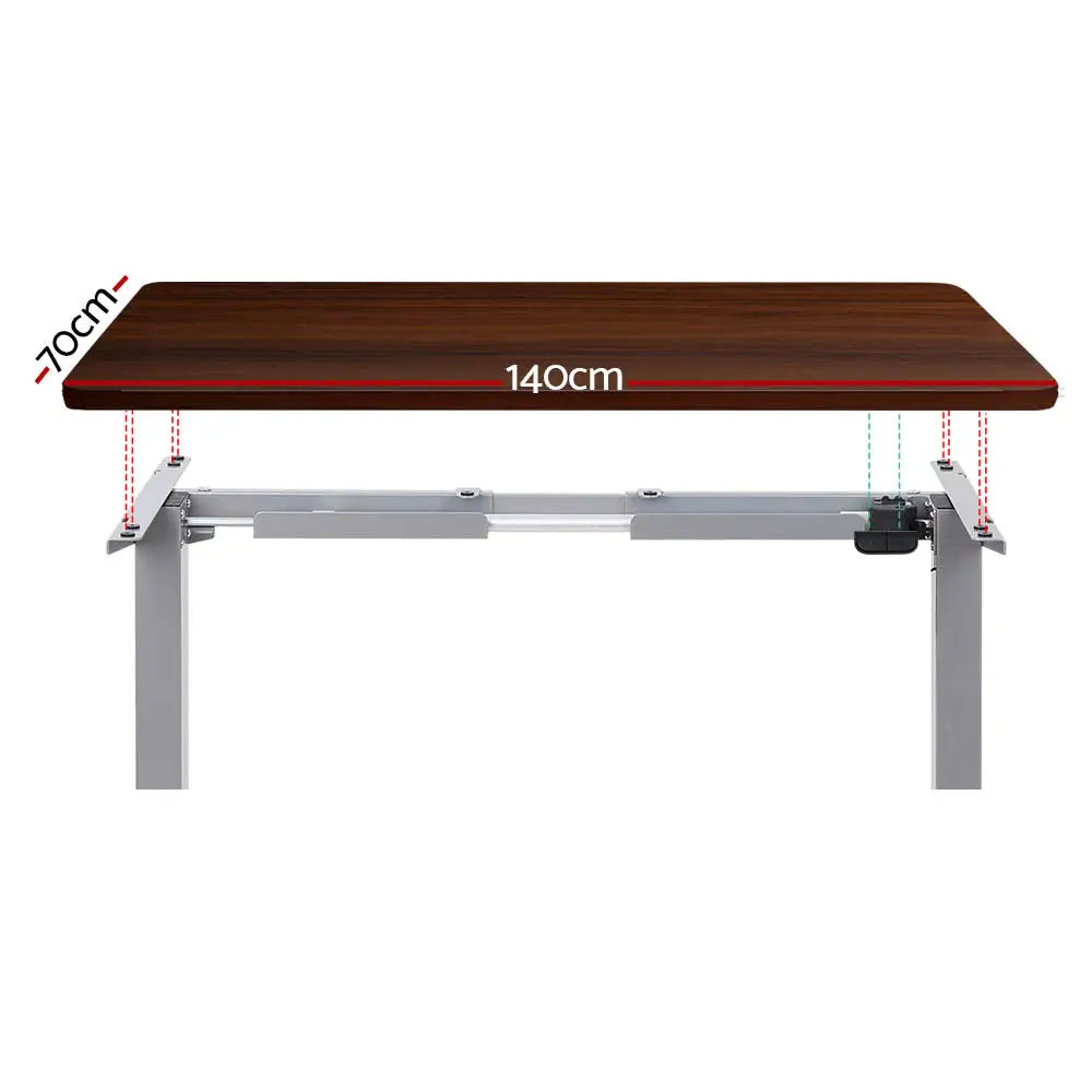 Artiss Standing Desk Motorised 140CM Walnut - Furniture > Office