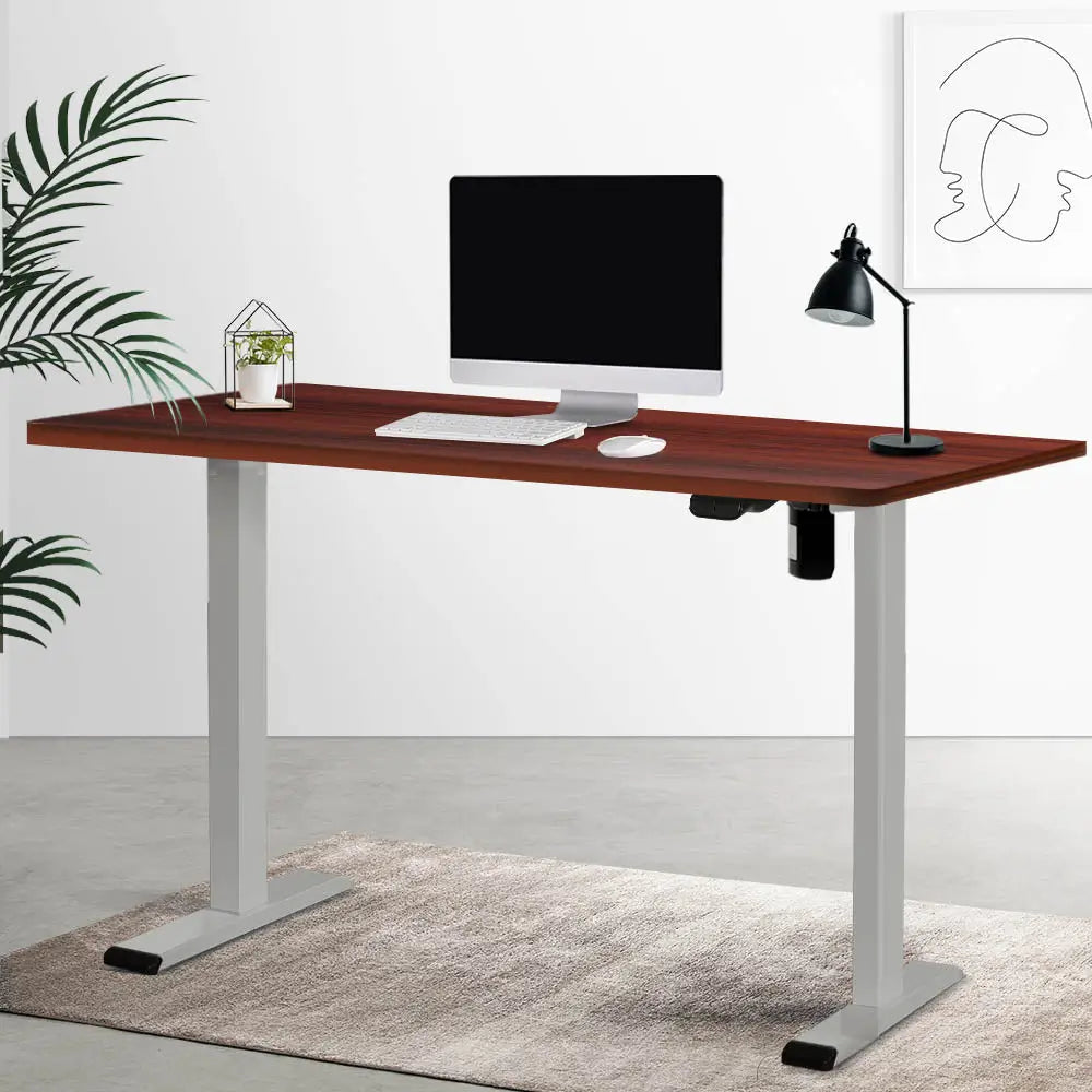 Artiss Standing Desk Motorised 140CM Walnut - Furniture > Office